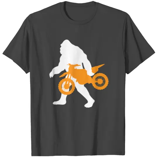 Bigfoot Sasquatch Carrying Dirt Bike Motocross T Shirts