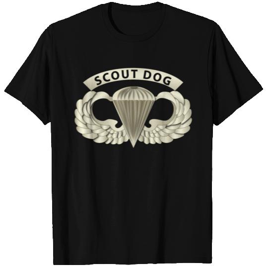 SOF Airborne Badge Scout Dog T Shirts
