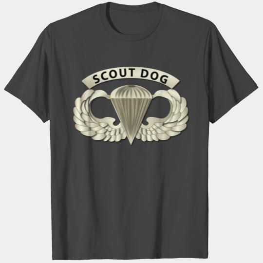 SOF Airborne Badge Scout Dog T Shirts