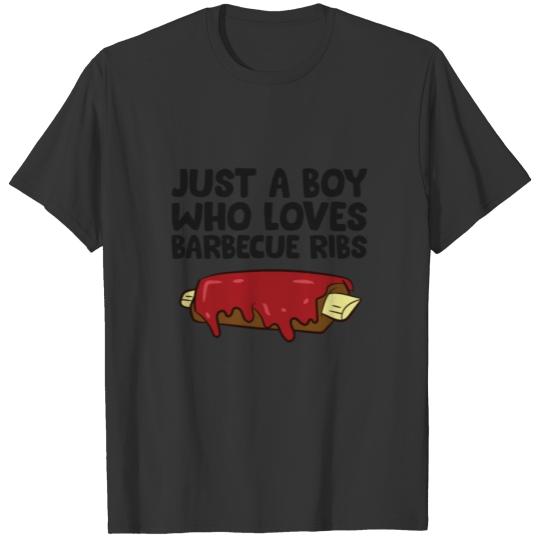 Funny Pork Ribs Just a Boy Who Loves Pork Ribs T-shirt