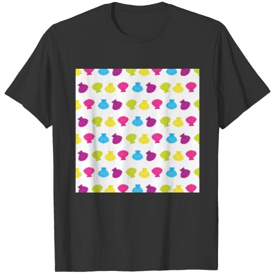 Summer Neck Gaiter Colorful Scallop Shells Neck T-shirt