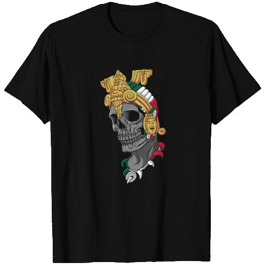 Aztec Skull Mexican Symbol Hecho En Mexico T Shirts