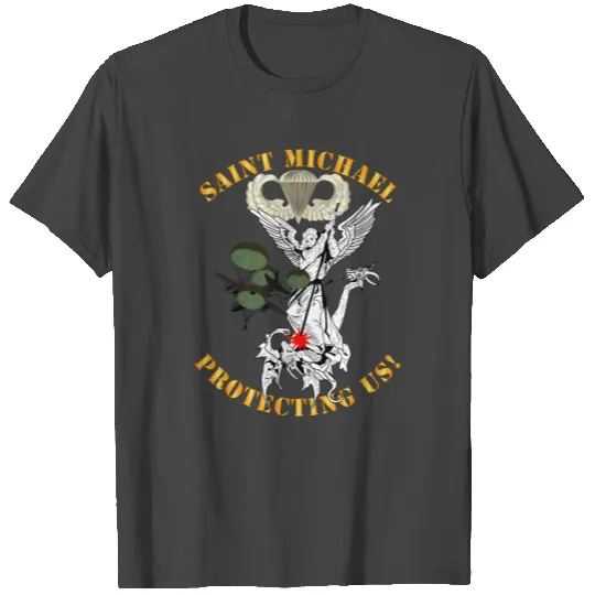 Army Airborne Wings Saint Michael Protecting Us T Shirts