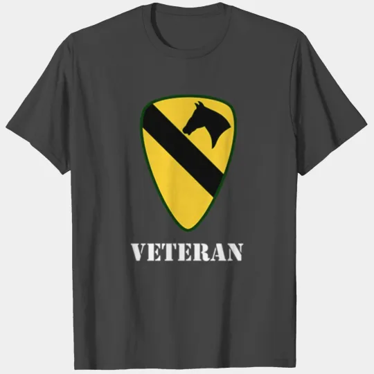 1st Cavalry Division T Shirts 1st Cav Veteran Black