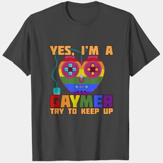 Funny Gaymer A Proud Pride Gamer Of Heart Control T Shirts