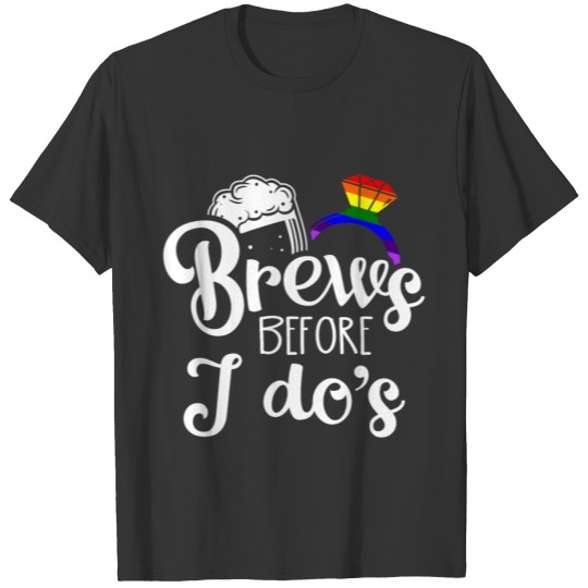 LGBT Pride Gay Bachelor Party Brews Engagement T-shirt