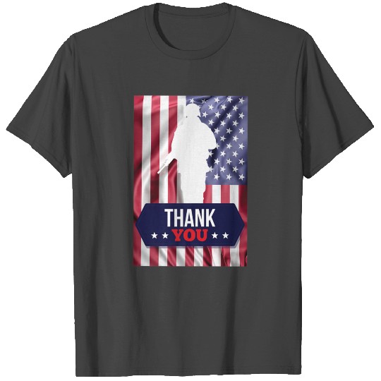 Soldier Thank You Flag Veterans Memorial Day 4th O T Shirts
