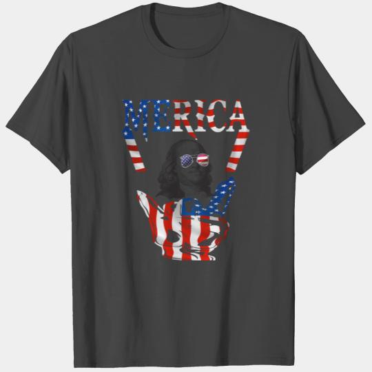 Merica Rock Sign 4th of July Vintage American Flag T Shirts