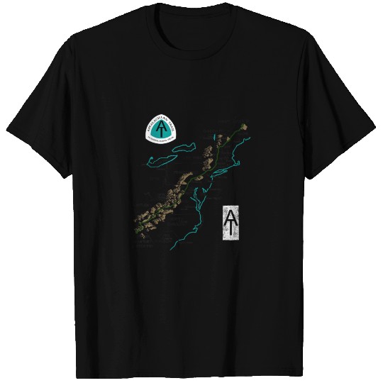 AT Logo Appalachian Trail Hiking Map 448 T Shirts