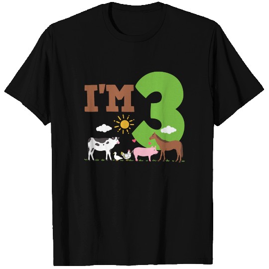 3rd Birthday Farm Animals T Shirts