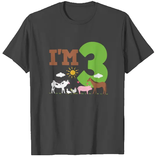 3rd Birthday Farm Animals T Shirts