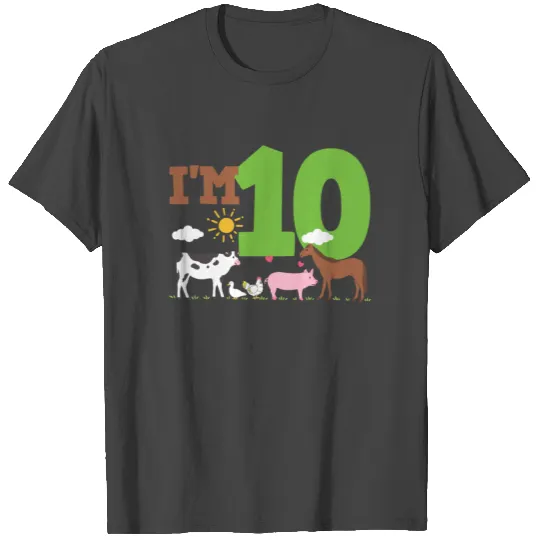 10th Birthday Farm Animals T Shirts