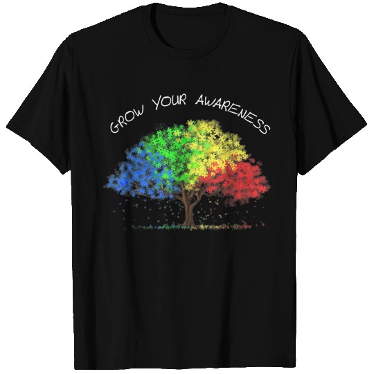 Autism Awareness Rainbow Tree Grow Your Awar 545 T Shirts
