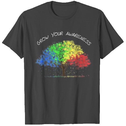 Autism Awareness Rainbow Tree Grow Your Awar 545 T Shirts