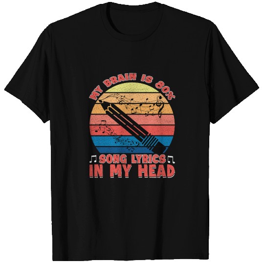 Brain Is 80 Song Lyrics In Head Music Teacher Treb T Shirts
