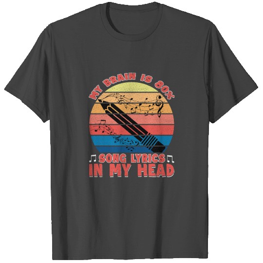 Brain Is 80 Song Lyrics In Head Music Teacher Treb T Shirts