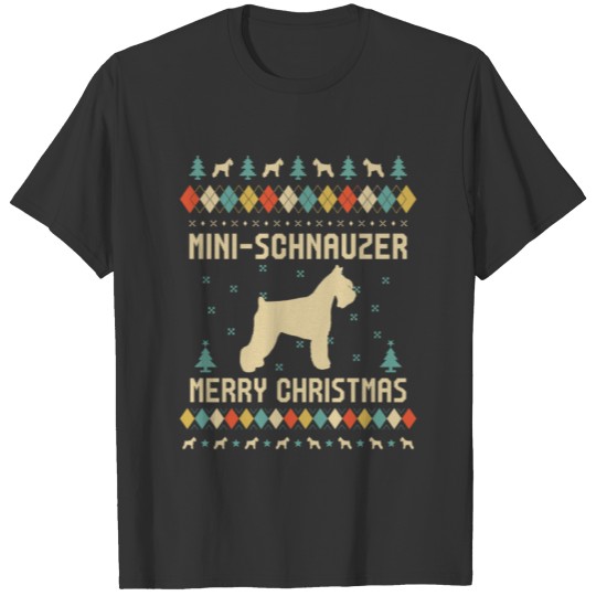 Mini-Schnauzer Funny Ugly Christmas Sweater Vintag T Shirts