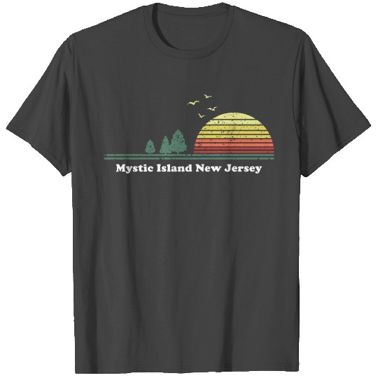 Vintage Mystic Island New Jersey Sunset Souvenir P T Shirts