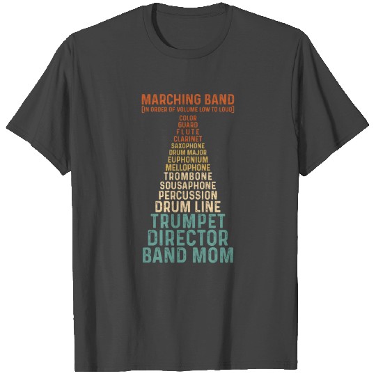 Marching Band Season Mom Musician Player print T Shirts