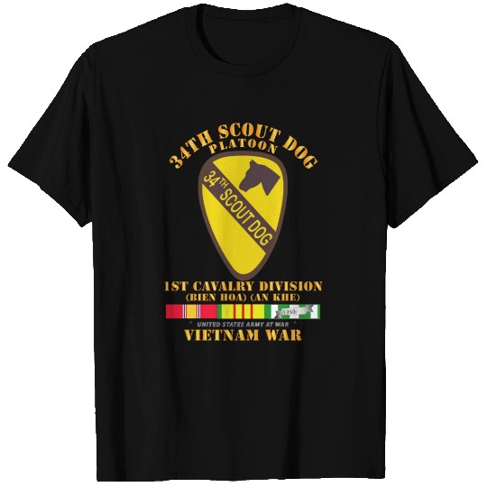 Army 34th Scout Dog Platoon w VN SVC T Shirts