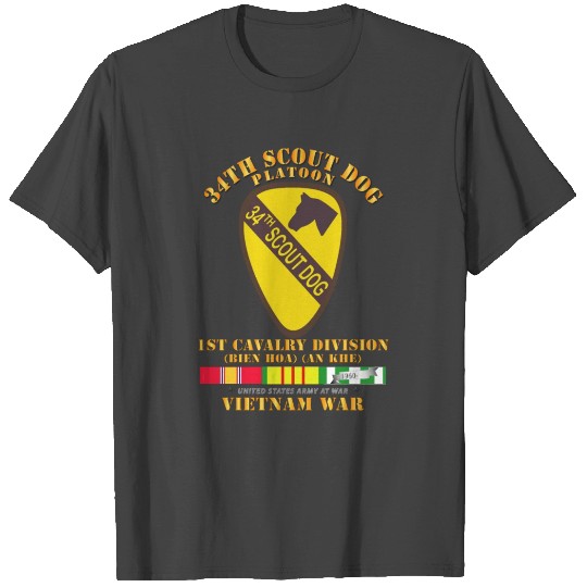 Army 34th Scout Dog Platoon w VN SVC T Shirts