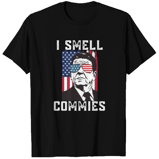 I Smell Commies - Funny Ronald Reagan Anti Liberal T Shirts