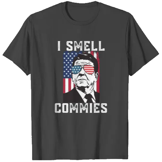 I Smell Commies - Funny Ronald Reagan Anti Liberal T Shirts