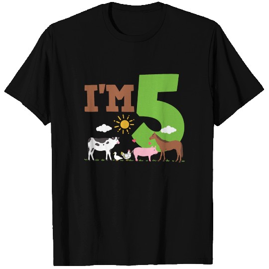 5th Birthday Farm Animals T Shirts