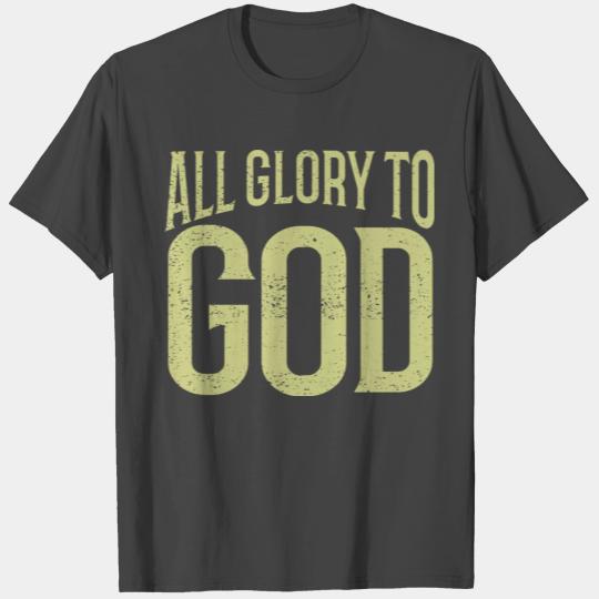 Vintage ALL GLORY TO GOD khaki DISTRESSED T Shirts