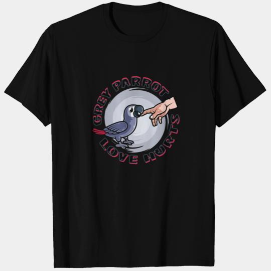 African Grey Parrot Love Hurts Bird owner T Shirts