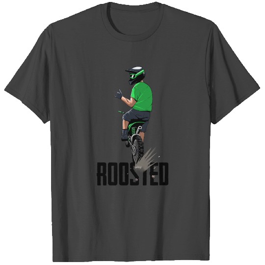 Dirt Bike Roosted green T Shirts