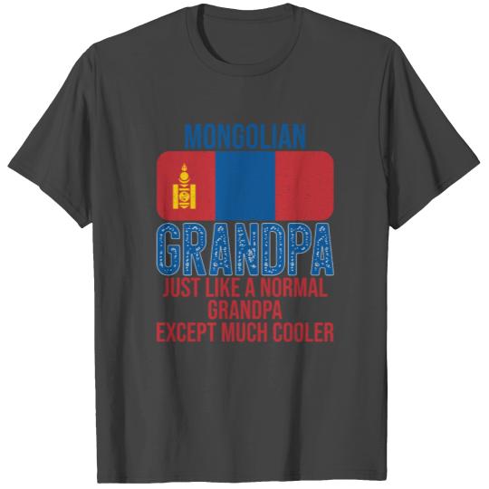 Mongolian Grandpa Mongolia Flag For Father's Day T Shirts