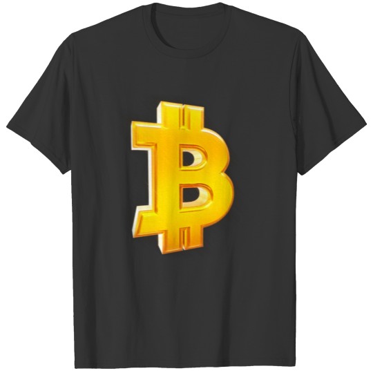 Gold bitcoin symbol T-shirt