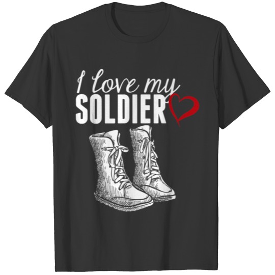 Veteran Gift-I Love My Soldier Proud Military Wif T Shirts