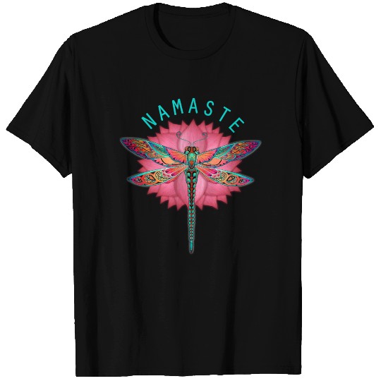 Namaste Lotus Dragonfly Yoga T Shirts