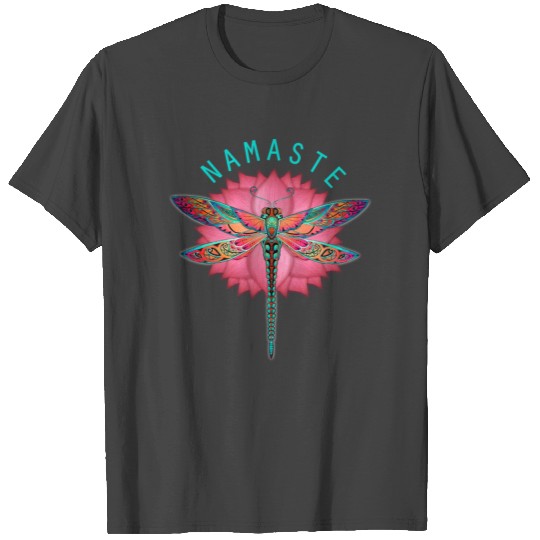 Namaste Lotus Dragonfly Yoga T Shirts