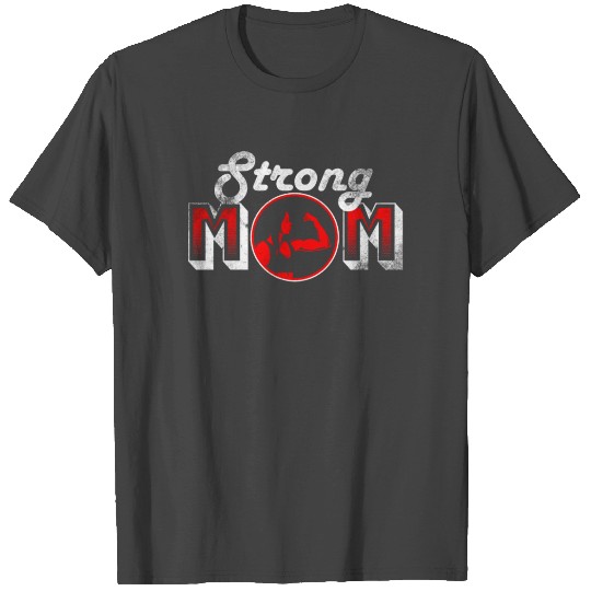 Womens Strong Mom Workout Gym T Shirts