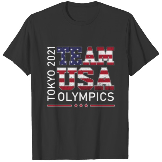 Tokyo Olympics 2021 Team Usa Retro USA Flag T-shirt