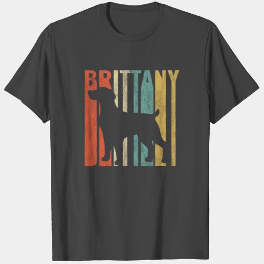 Brittany Spaniel Retro 1970's Dog Cracked T Shirts