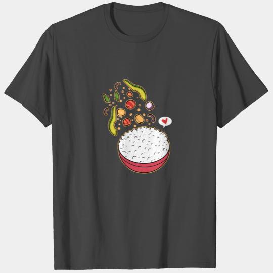 Hawaiian Sushi Poke Bowl Anime Fish Seafood Aloha T Shirts