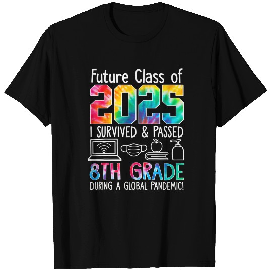 1yDY Colourful Class Of 2025 Eighth Grade T Shirts