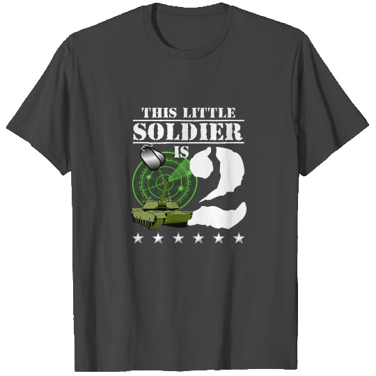Veteran Gift-Kids 2 Year Old Soldier Birthday Mili T Shirts