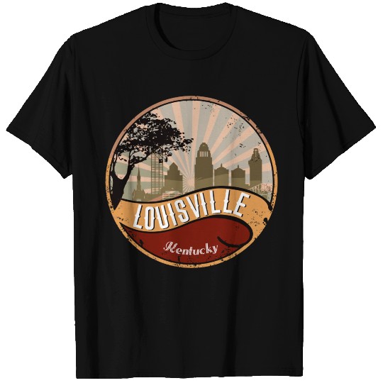 Louisville Kentucky Skyline Retro Distressed Vinta T Shirts