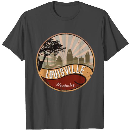Louisville Kentucky Skyline Retro Distressed Vinta T Shirts