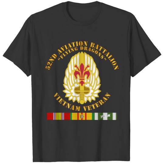 Army 52nd Avn Bn Flying Dragons Vietnam Vet T-shirt