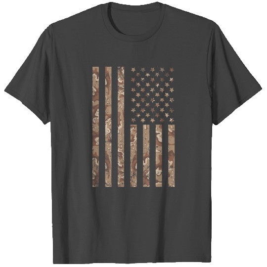 Desert Camo American Flag Military Tactical 2387 T Shirts