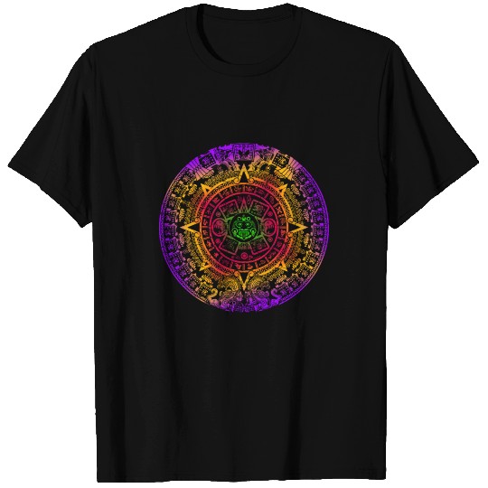 Aztec Calendar Mexican Native Mayas Mayans Art T Shirts