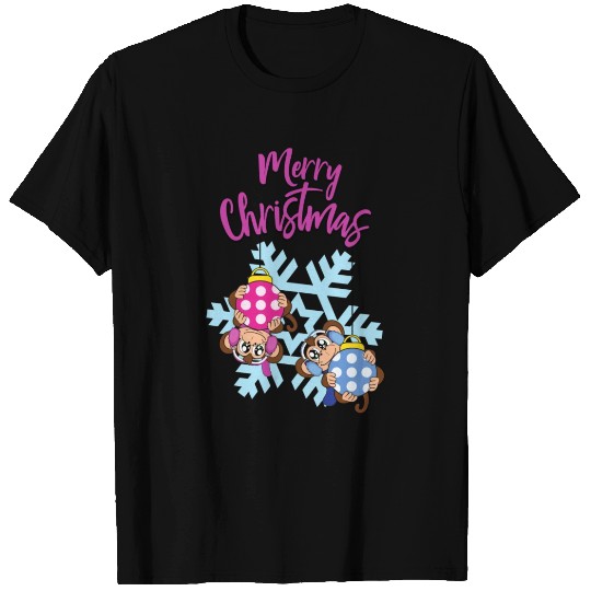 Merry Christmas Balls Holiday Funny Monkey Snow Wi T Shirts