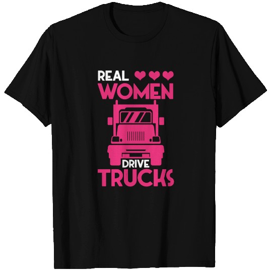 Women Drive Trucks Girl Driver Farming Truck T Shirts