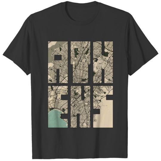 Athens, Greece City Map Typography - Vintage T-shirt